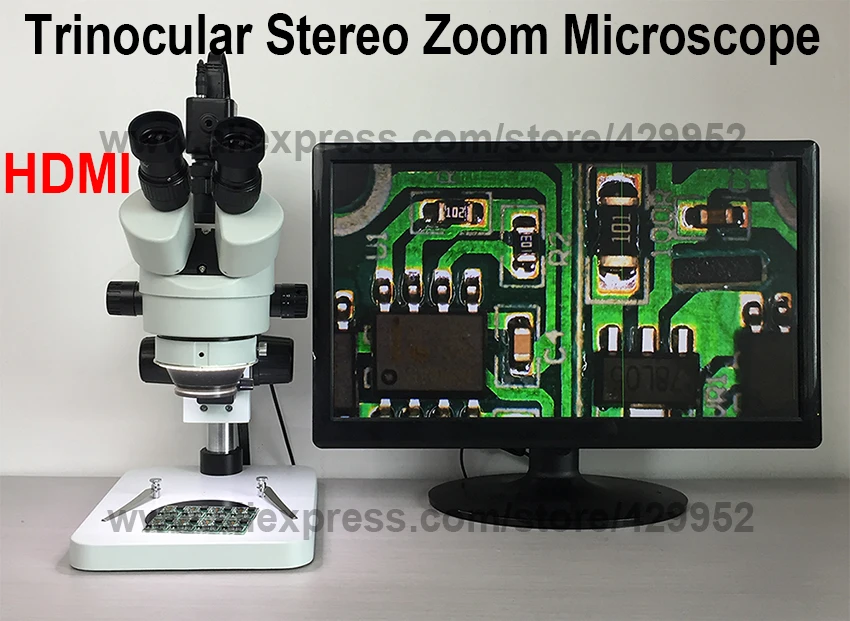 

Free Shipping efix 7-45X Trinocular Stereo Video Microscope 1080P HDMI Digital Camera LED for Phone Repair