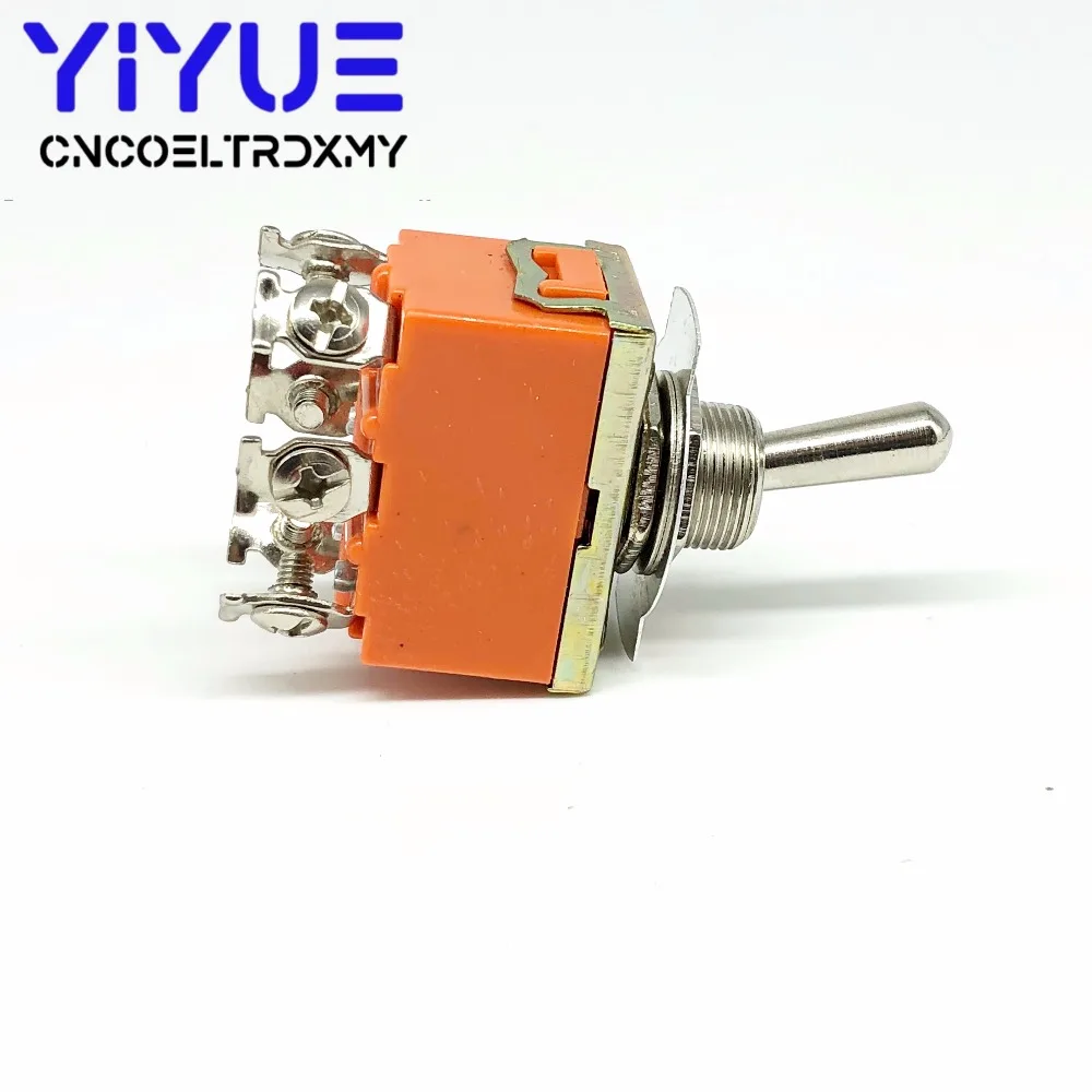 2PCS E-TEN1322 15A250V 6 pin Waterproof Switch Cap On-Off-On Miniature Toggle Switches orange (7)
