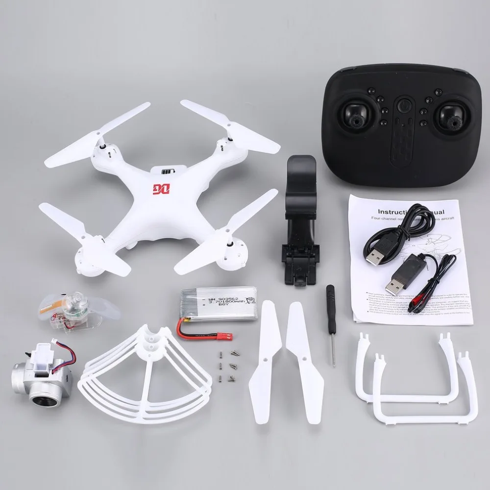 

XG183 2.4G RC Selfie Drone FPV Quadcopter with 0.3MP Camera Real -time Altitude Hold LED Flash Word Programmable Props