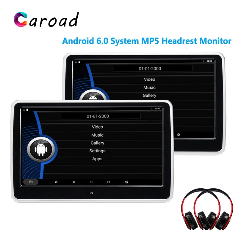 

Caroad 10.1 inch Car Headrest monitor Android 6.0.1 System with WIFI IPS Touch Screen MP5 Player with USB/SD/Bluetooth/Speaker