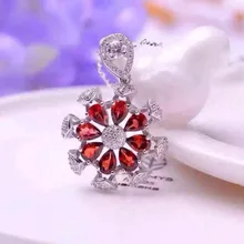 Кулон из натурального красного граната, серебро 925 пробы, кулон с натуральным драгоценным камнем, ожерелье, Трендовое, счастливое колесо обозрения, женские вечерние ювелирные изделия для девушек