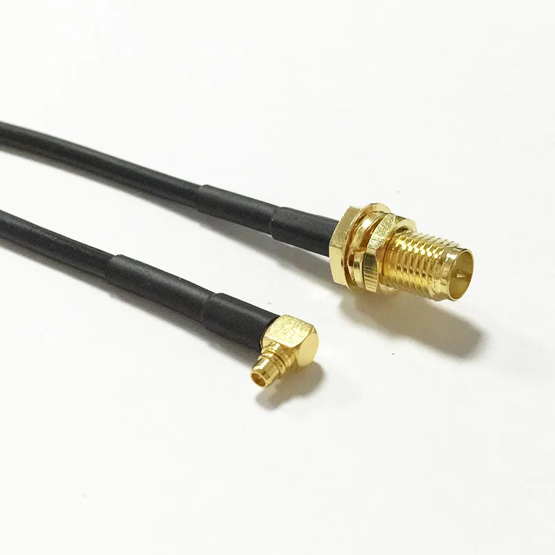 

WIFI antenna adapter RP-SMA Female Jack nut Switch MMCX Male Plug Right Angle RF cable RG174 Wholesale 15CM 6"