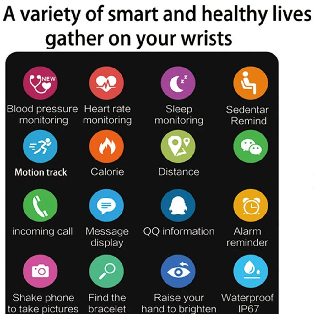 F1 Waterproof Smart Watch Sport Men Connect Watch Fitness Tracker Smartwatch Women Heart Rate Monitor Clock Wearable Devices