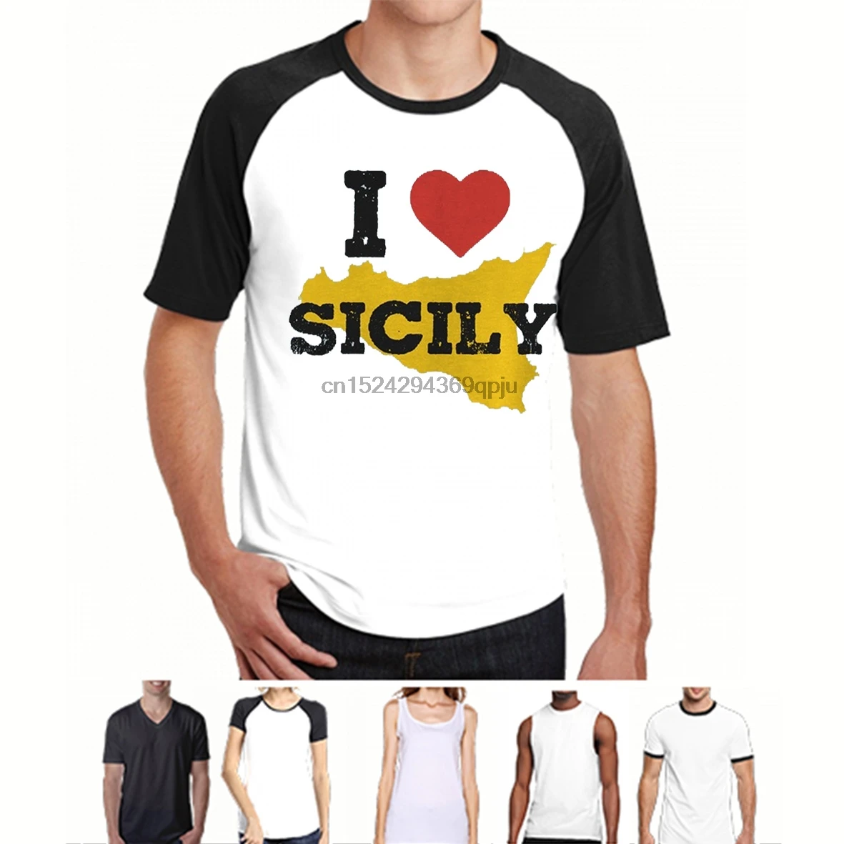 

funny t shirt I Love Sicily tshirt men tee
