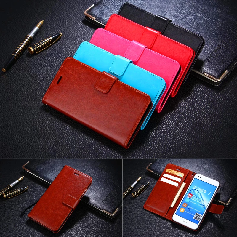 

Huawei P9 Lite Mini Leather Case Colored Card Slots Wallet Flip Leather Case Cover for Huawei P9 Lite Mini 2017 5.0" Phone Bags
