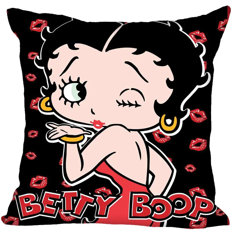 Аниме Betty Boop Прямоугольная подушка размер 35x35 см 40x40 см(одна сторона) принт на заказ молния полиэстер хлопок наволочка - Цвет: Pillowcase