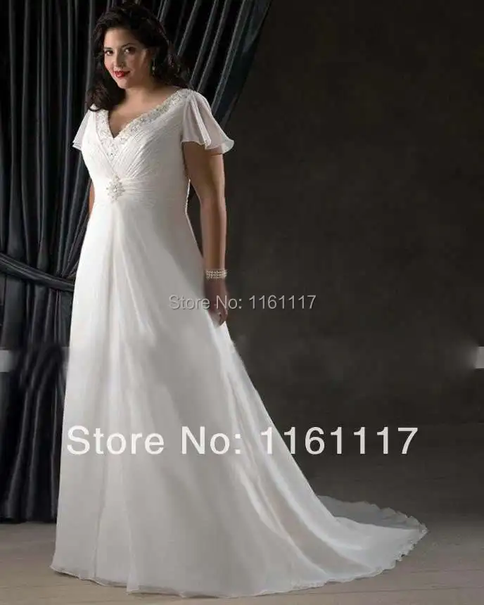 2015 New Free shipping White Ivory chiffon Bridal Gown wedding dress