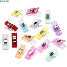 New Qualified 50 PCS Colorful Housekeeping Clips Clear Sewing Craft Quilt Binding Plastic Clips Clamps Pack FEB14