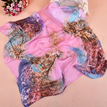 

70x70cm Silk Scarf Women Leopard Animals Print Multifunctional Manual Square Scarves Foulard Wrap Bandana Small Hijab