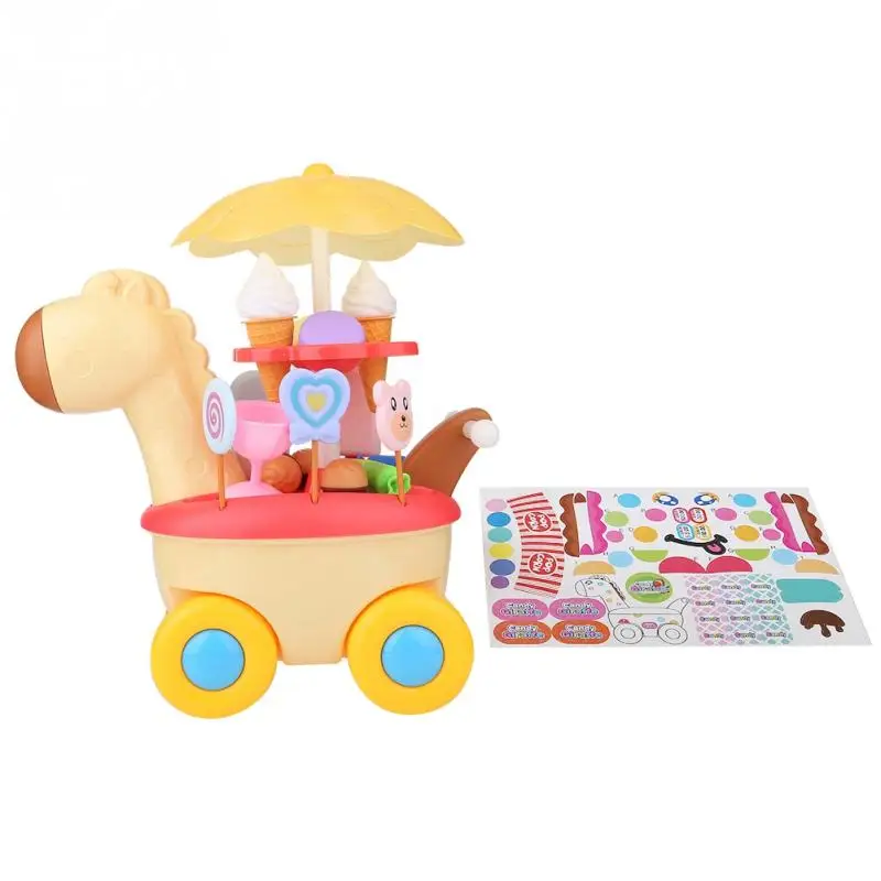 Игрушка-тележка с освещением музыка имитация жирафа разборка Конфеты Мороженое мини-Тележка для покупок игрушка-тележка s для детей