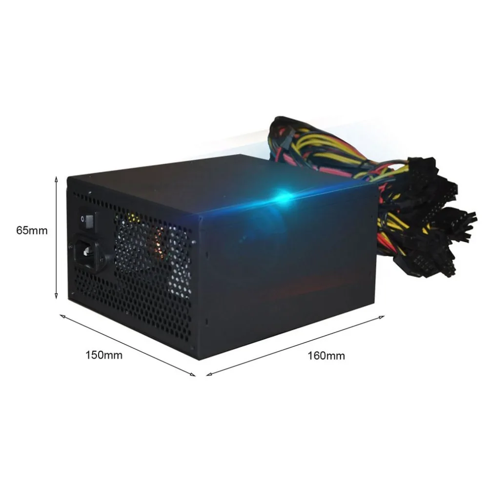 LESHP 2000W ATX Gold Mining Power Supply SATA IDE 8 GPU for ETH BTC Ethereum Coin Miner Support 8 Graphics Card Power Supply
