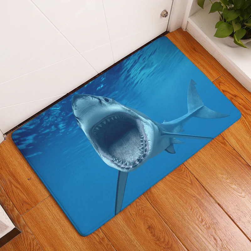 Buy 2017New HD Shark Print Carpets Anti Slip Floor Mat