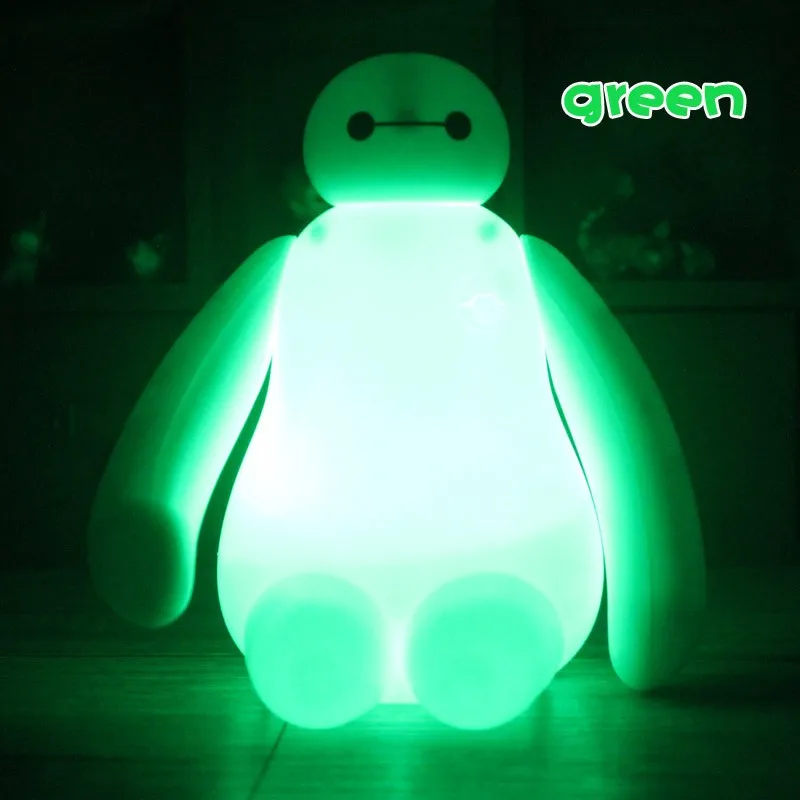 FENGLAIYI мультфильм Baymax Hero 6 Красочный красный-зеленый-синий светодиод Перезаряжаемый USB белый Ночник декор для детской спальни детские подарки