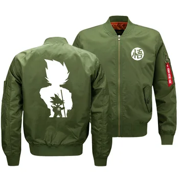 

Dragon Ball Z Goku Cosplay Costumes Autumn Men MA1 Thick Army Green Baseball Coat Military motorcycle pilot Air bomber jacket