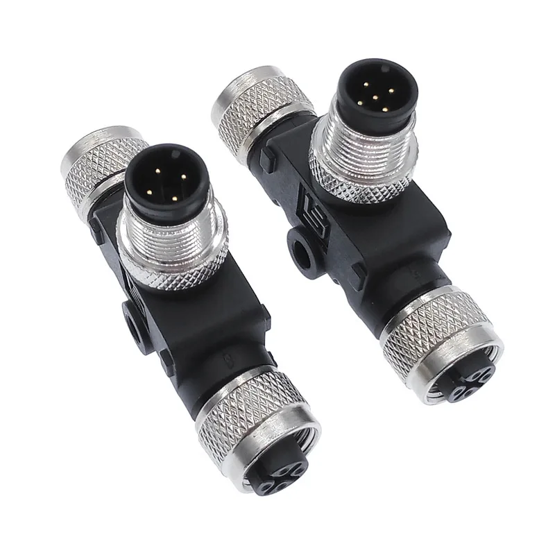 

M12 three-way pipe conversion plug waterproof sensor connector Male Female 4 pin 5 pin