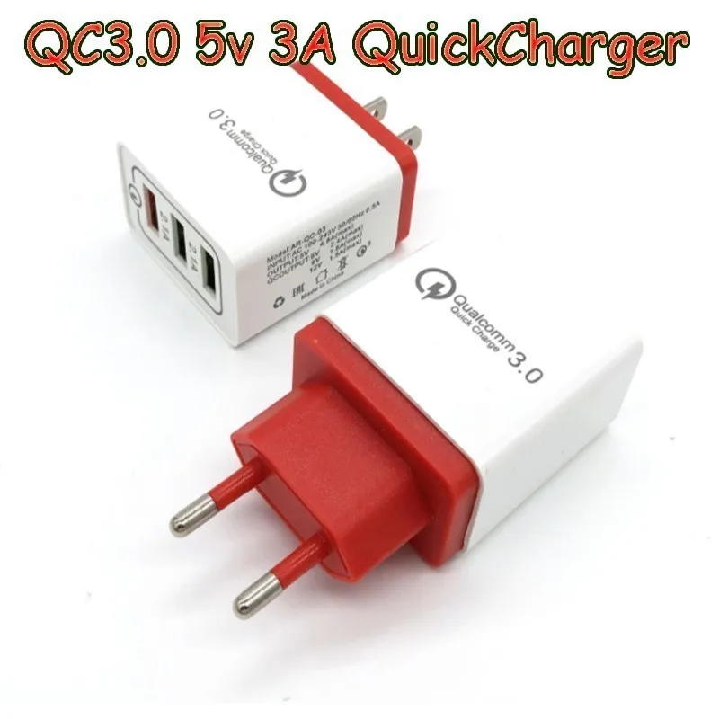 العالمي 18 W USB سريعة تهمة 3.0 5 V 3A ل فون 7 8 الاتحاد الأوروبي الولايات المتحدة التوصيل شاحن سريع للهاتف المحمول شحن ل samsug s8 s9 هواوي