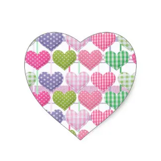 

3.8cm Gingham Hearts Pattern Heart Sticker