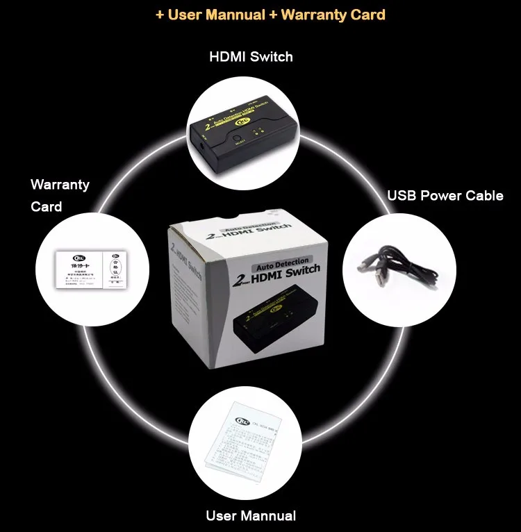 Фирменная Новинка 2 Порты и разъёмы Авто HDMI коммутатора 1080 P 3D 1 Мониторы 2 компьютеров 2 в 1 выход HDMI-B коммутатор(ckl-21m