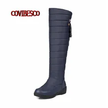 Femmes nouveau garder au chaud neige bottes plates-formes de mode fourrure cuisse genou haute bottes automne hiver haute bottes pour femmes longues chaussures bateaux