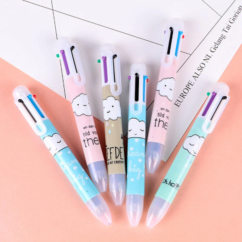 1pcs Multicolor Gel Pen Kawaii Stationary  Cute Cartoon 6 Color  Ballpoint Pen Cute Pens Gel Pens Kawaii School Supplies|Bút Gel| -  AliExpress