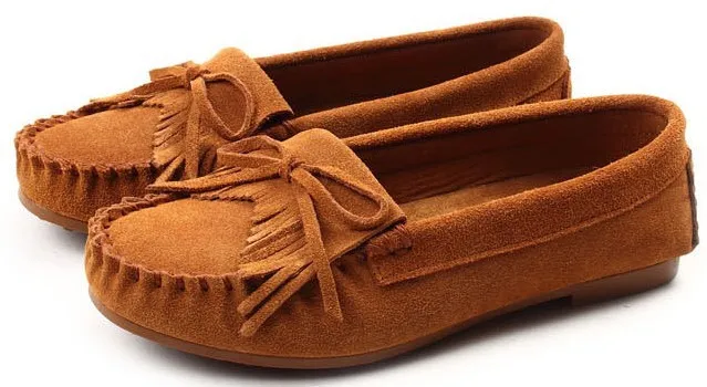 Brown suede moccasins womens Clearance