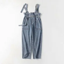 JOYDU уличная одежда с высокой талией комбинезоны джинсы для женщин модные джинсовые брюки окантовка широкие брюки джинсы бойфренды женские