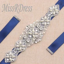 MissRDress жемчужный пояс невесты хрустальный свадебный пояс ручной работы, со стразами свадебный пояс для свадебных платьев JK888