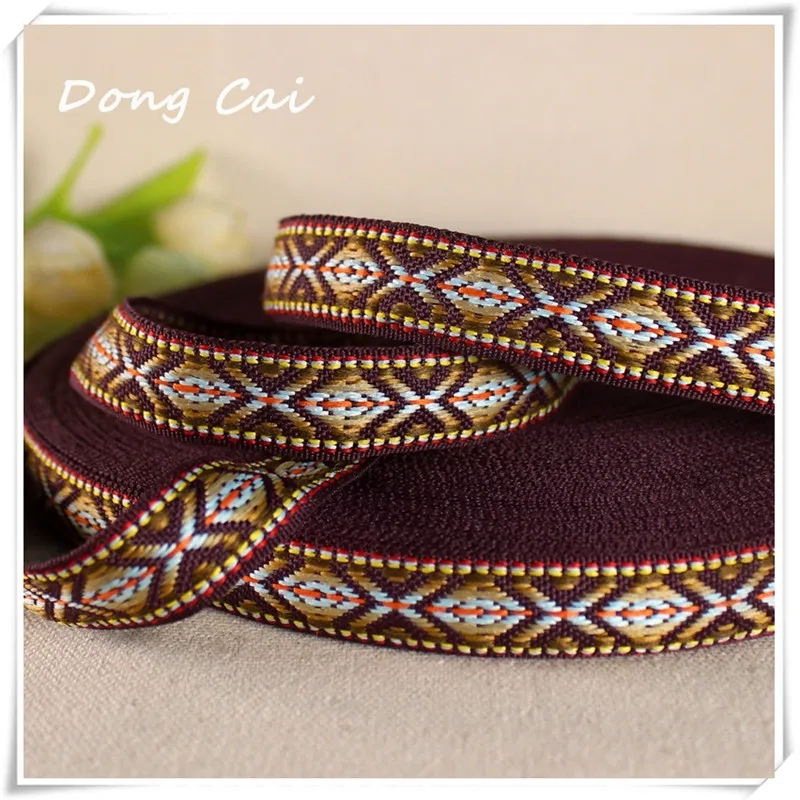 

8yards/lot 1.7CM National computer webbing Clothing decorative supplies Sofa cushion Pet dog collar keychain Handmade DIY ribbon