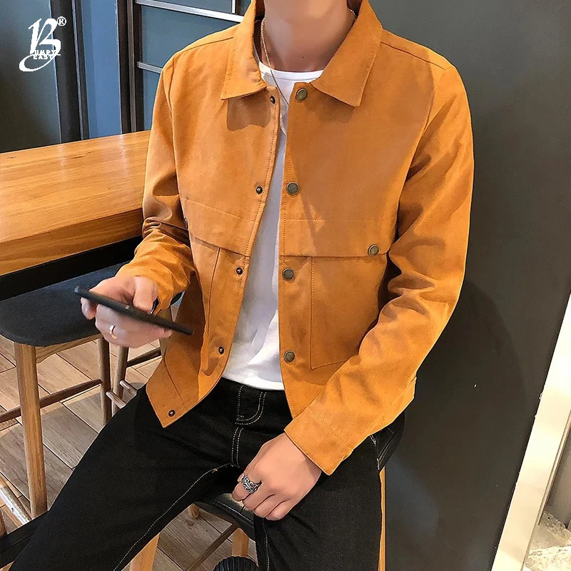 

Bumpybeast 2019 Spring Autumn new fashion handsome men's jacket jacket Korean Slim tide men's solid color long-sleeved outerwear