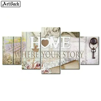 

5d diamond painting home sweet home full square drill LOVE diamond embroidery 5 spell diamond embroidery crafts painting 5pcs