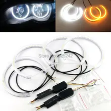 Для BMW E46 Coupe галогенная фара 2000-2003 отличные глаза ангела ультра яркий двухцветный мигающий фонарь smd светодиодный комплект ангельских глаз