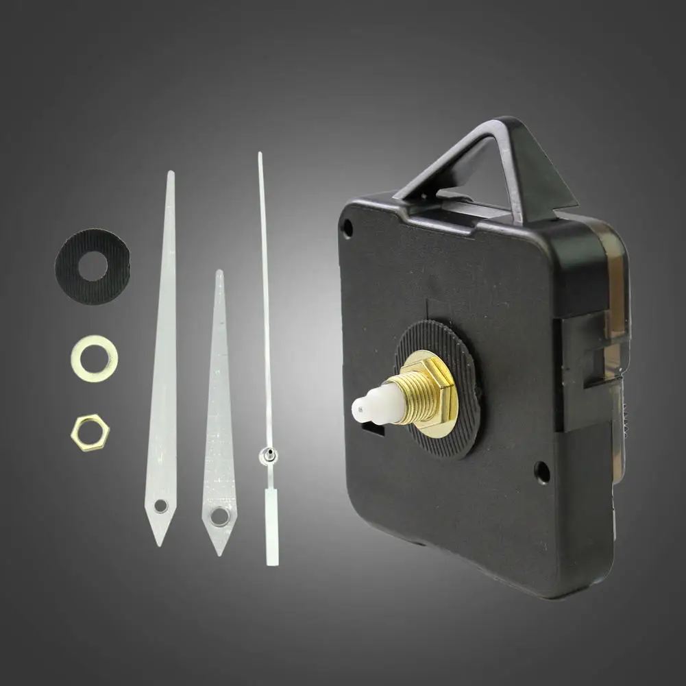 Black Mechanism Quartz Clock Movement Repair Parts DIY Tool Set Kit + White Handsin Clock Parts