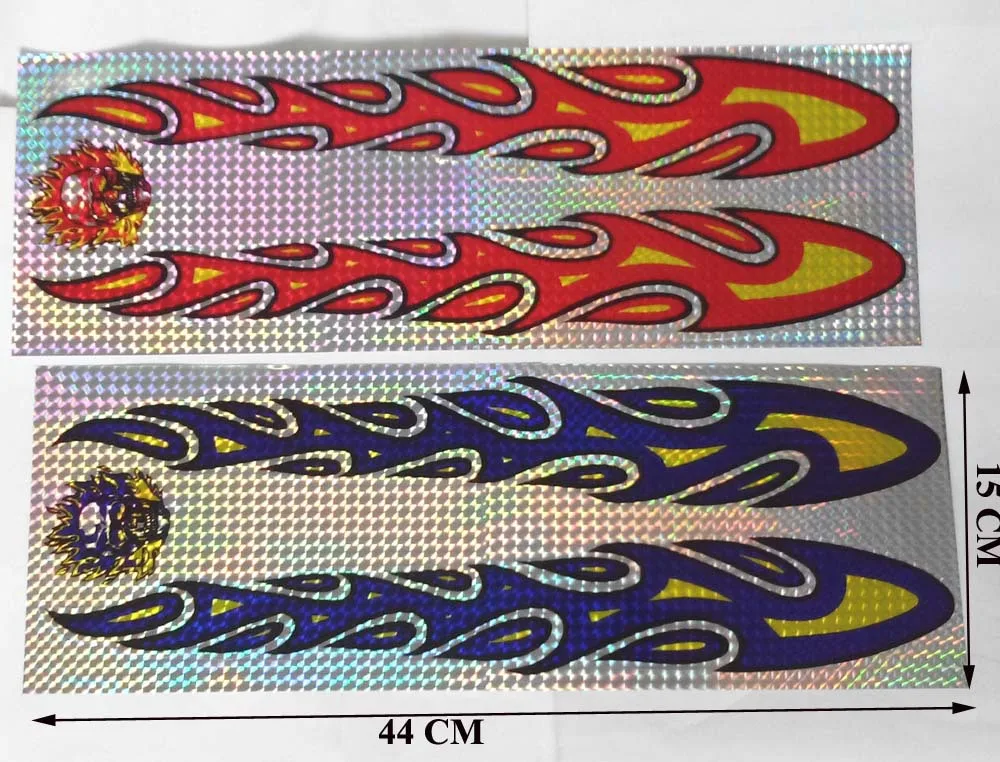 

1 Pair 44CM big size Fire Flame Car modified decal sticker Motorcycle sticker "Peel and Stick" type sticker High Quality