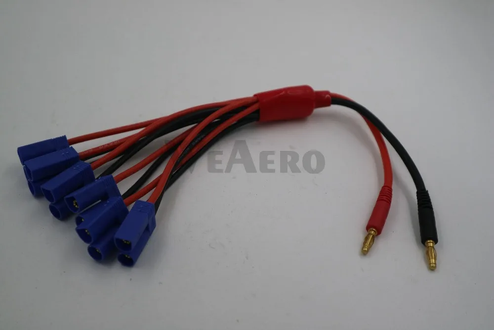 

4.0mm Banana Connector Convert to 6 * EC5 Connector Charging Charger Cable / Wire for RC Model Airplane Multicopter