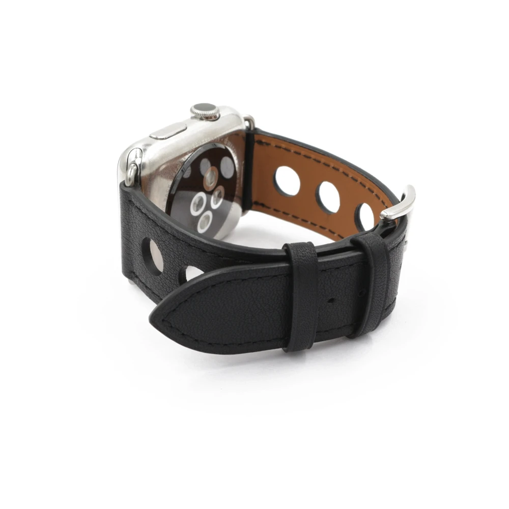 URVOI Single Tour Rally band for apple watch series 3 2 1 strap for iwatch racing belt for Hermes watch band Noir Gala leather8