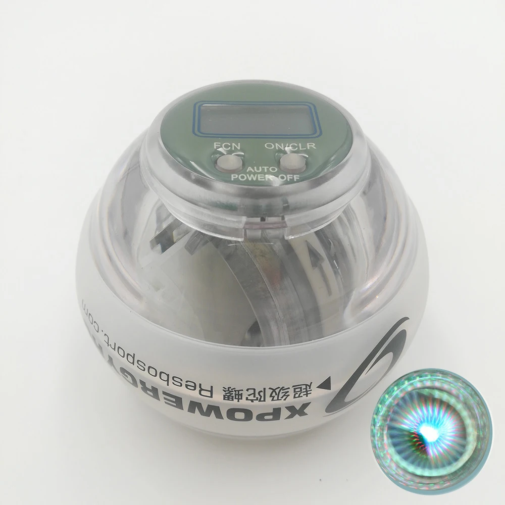LED Power Wrist Strengthen Ball Gyroscope Auto start Forearm Hand Spinner Force Gyro Ball for Muscle Relax Beginner A