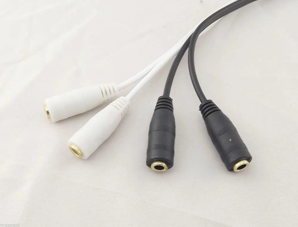 10pcs 3 5mm Stereo Audio Y Splitter 1 Male To 2 Female Cable Adapter For Earphone Headphones 22cm