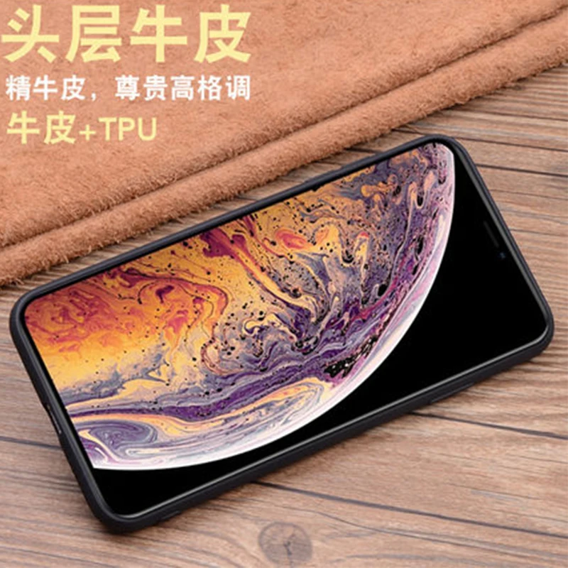 Модная обувь из натуральной кожи чехол для iPhone X/XS Max Мягкий ТПУ чехол кожи Shell свободное закаленное стекло Экран протектор для iPhone X