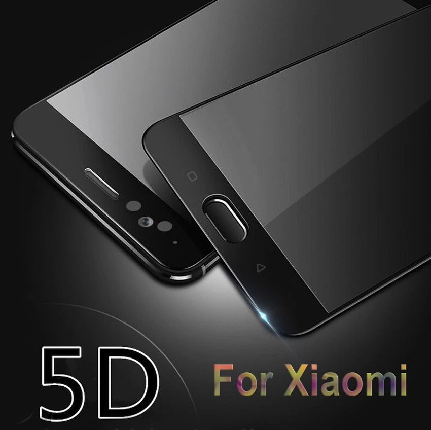 5D защитное закаленное стекло с закругленными краями 4D для Xiaomi Mi6 A1 5X Redmi 5 5 Plus, Защитная пленка для полного покрытия клеем