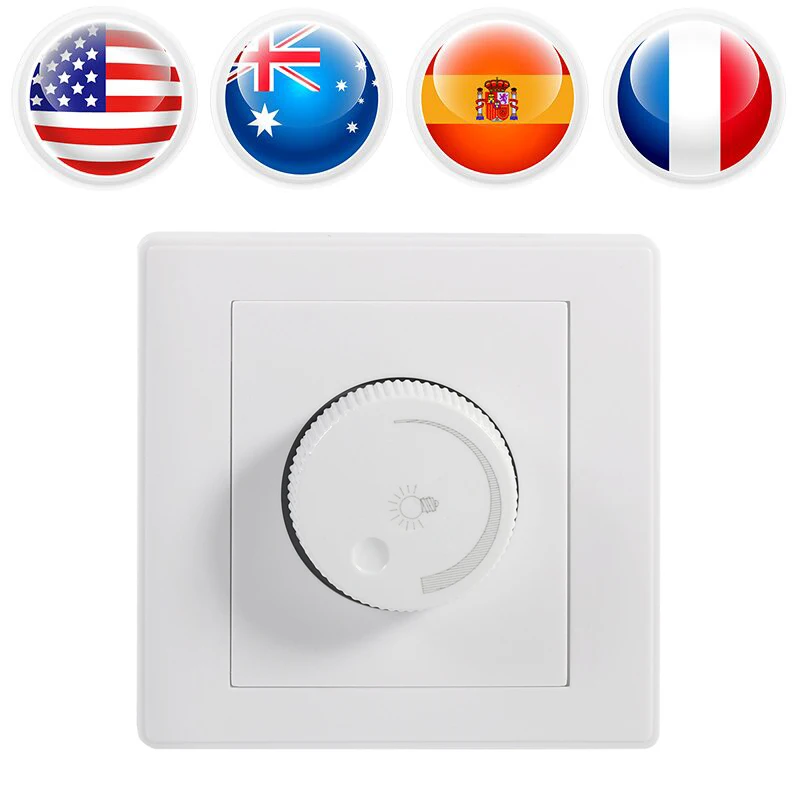 

Rotary Dimmer Switch Wall Mounted Light Dimmer Switch Brightness Controller Rotary Knob Lamp Control Switch Panel Durable