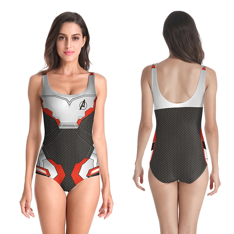Avengers Endgame Cosplay Costume Advanced Tech Sexy One Piece Swimsuit Plus Size Swimwear Women Beach Monokini Push Up Swimsuit