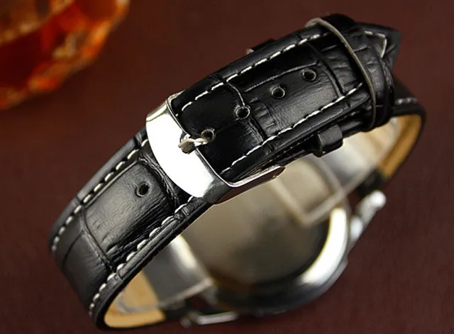 Fashion Faux Leather Mens Analog Quarts Watches Blue Ray Men Wrist Watch 2018 Mens Watches Top Brand Luxury Casual Watch Clock -