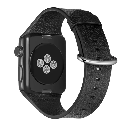Кожаный ремешок для apple watch 4 5 Группа 44 мм/40 мм, ремешок для наручных часов iwatch, ремешок 42 мм, 38 мм, версия браслет 5/4/3/2/1 - Цвет ремешка: black