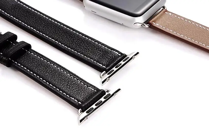 Genuine Leather Strap for iwatch for Apple Watch band Double Tour Extra Long 38mm 42mm 40mm 44mm for iwatch Series 4 2 3 1 belt