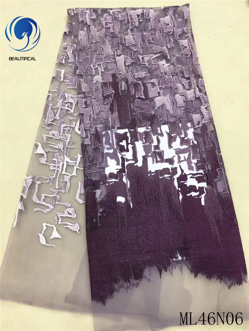 

BEAUTIFICAL nigerian lace fabric 2019 high quality lace luxury lace fabric elegant lace fabrics wholesale 5yards/lot ML46N06