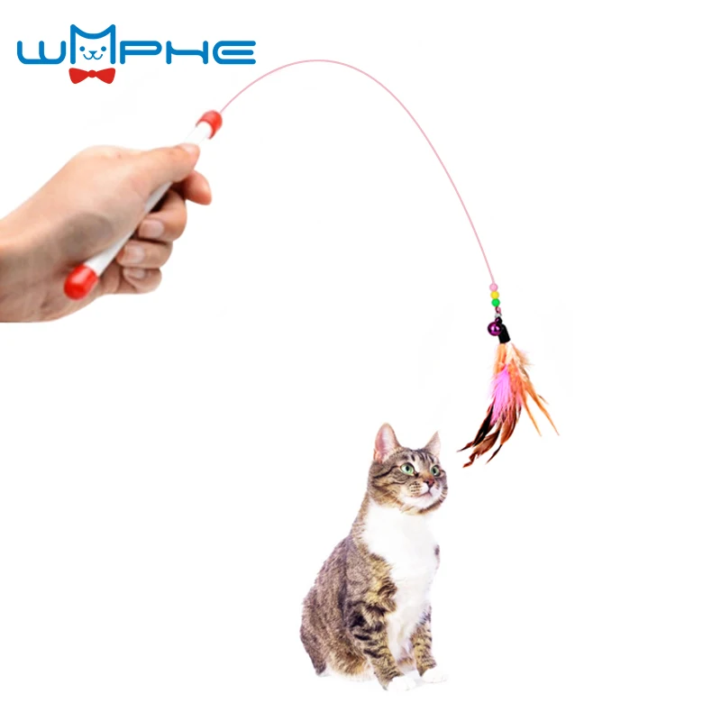 Pet Cat Toy Funny Fishing Rod Cat Stick Feather Scratcher Toys For Cats