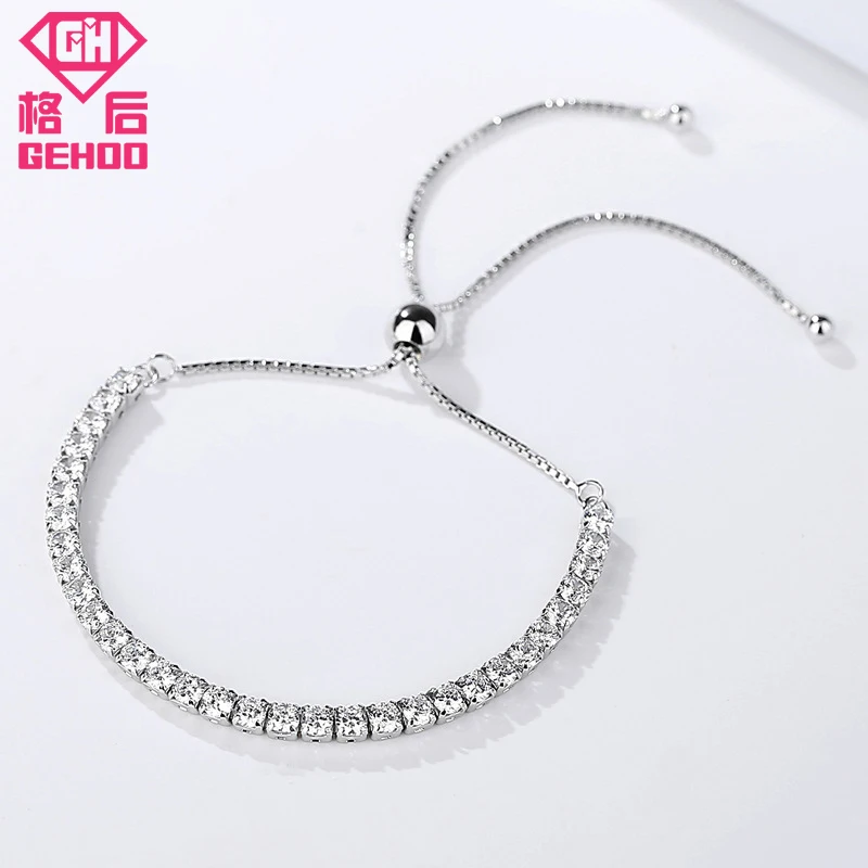 Gehoo 2018 New Simple Design 925 Sterling Silver Chains Wedding Gehoo 2018 New Simple Design 925 Sterling Silver Chains Wedding Charm Bangle Bracelets For Woman Lady Nice Jewelry Gift In Bangles From