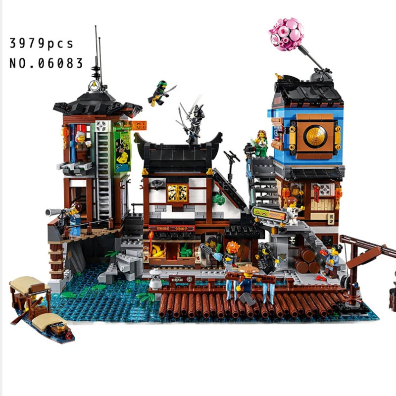 Building Blocks City Street 06083 3979pcs City Docks Set Compatible Legoed 70657 Toys Bricks Lepin city street in blocks        