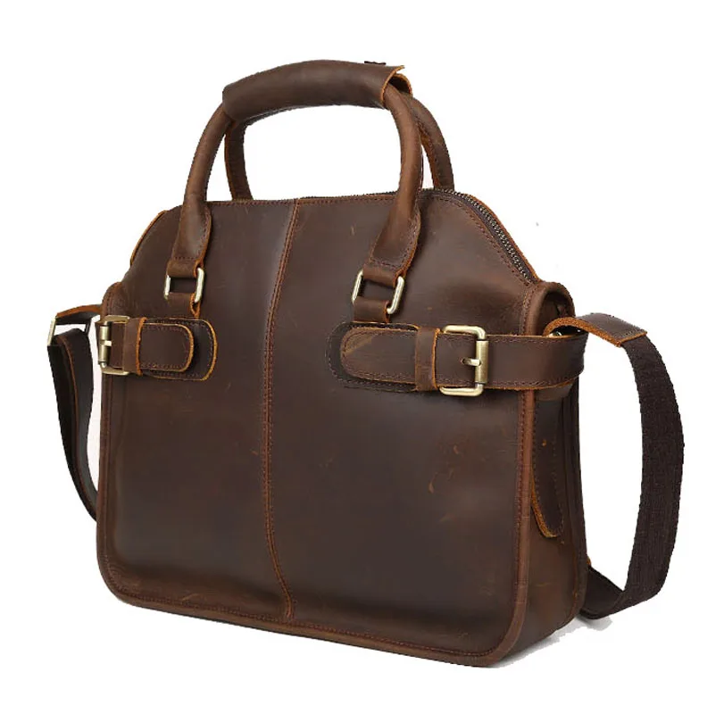 

2017 Fashion Genuine Leather Men Briefcase CowhideTote Men's Messenger Bags 14" Laptop Business Bag Luxury Lawyer Handbags