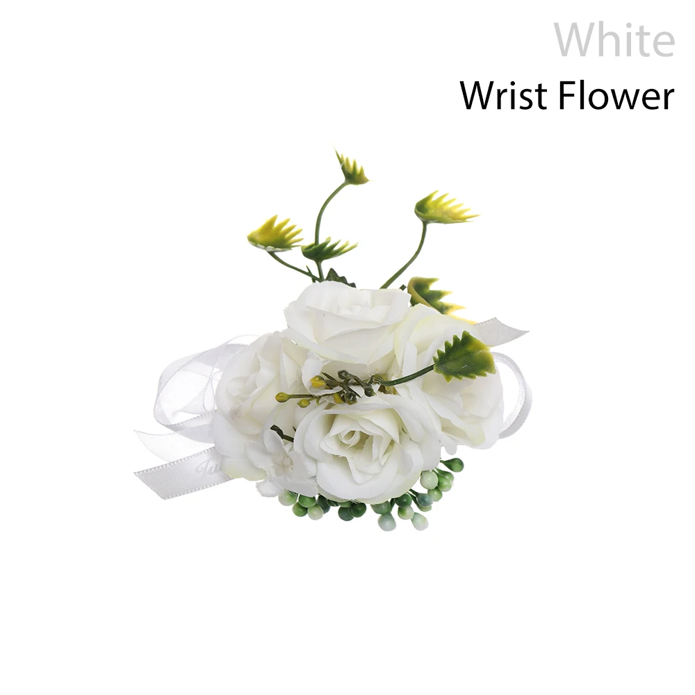 Wrist White Новые Красивые свадебные корсажи и брошь-бутоньерка, кружевные листья, корсажи на запястье, свадебные цветы, Свадебная вечеринка - Цвет: Wrist White